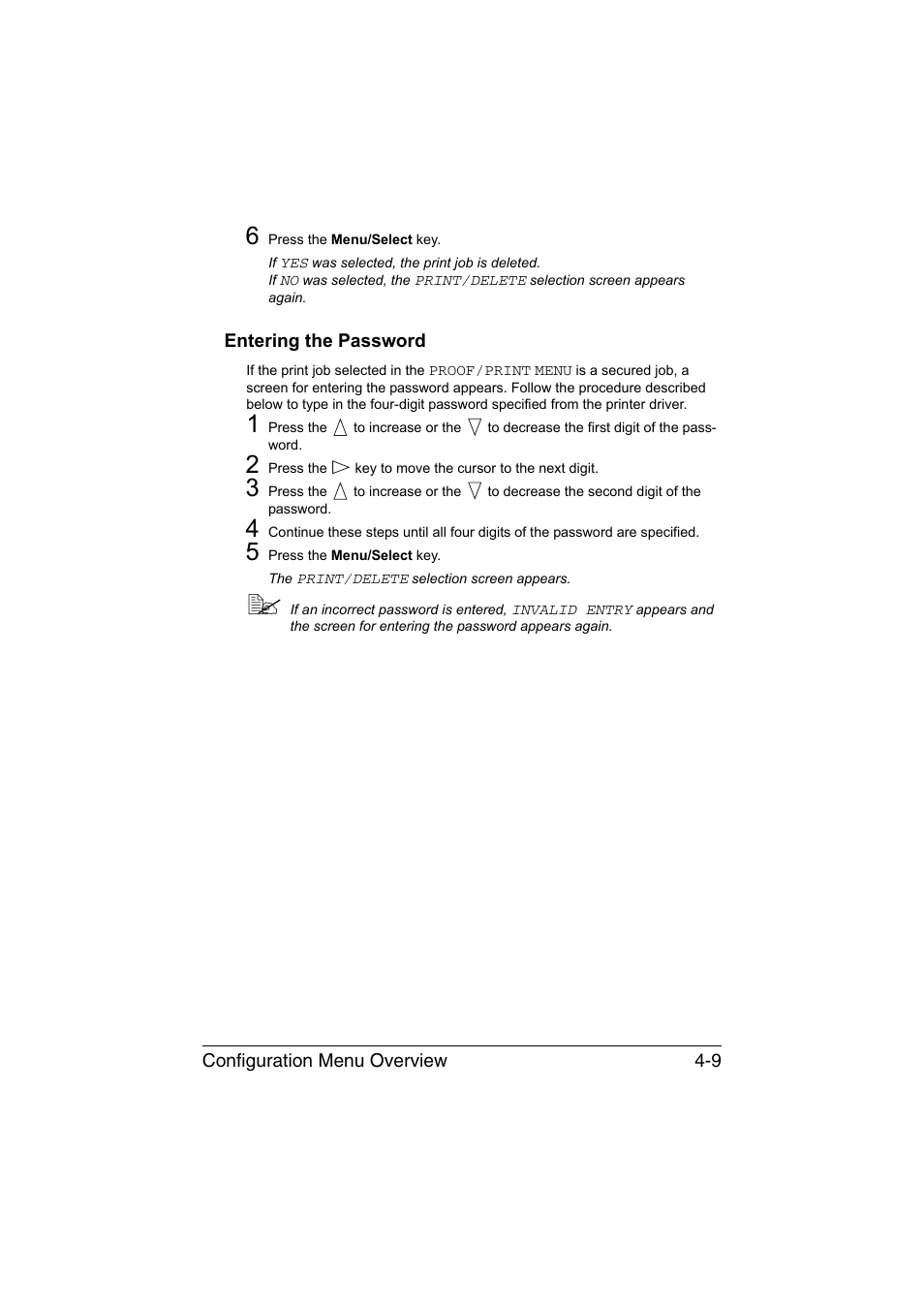 Entering the password, Entering the password -9 | Konica Minolta magicolor 4750EN-4750DN User Manual | Page 52 / 280
