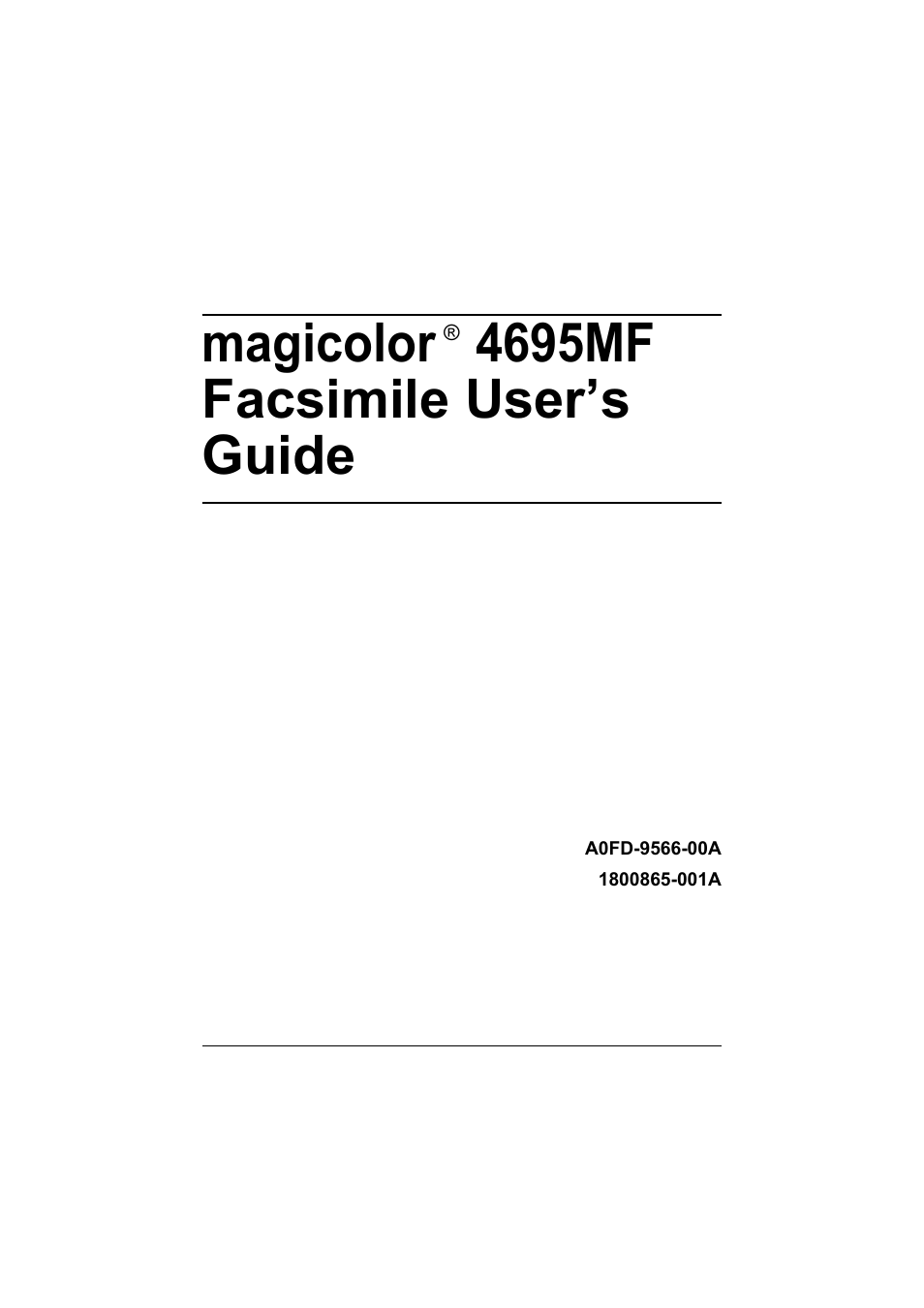 Konica Minolta MAGICOLOR 4695MF User Manual | 110 pages