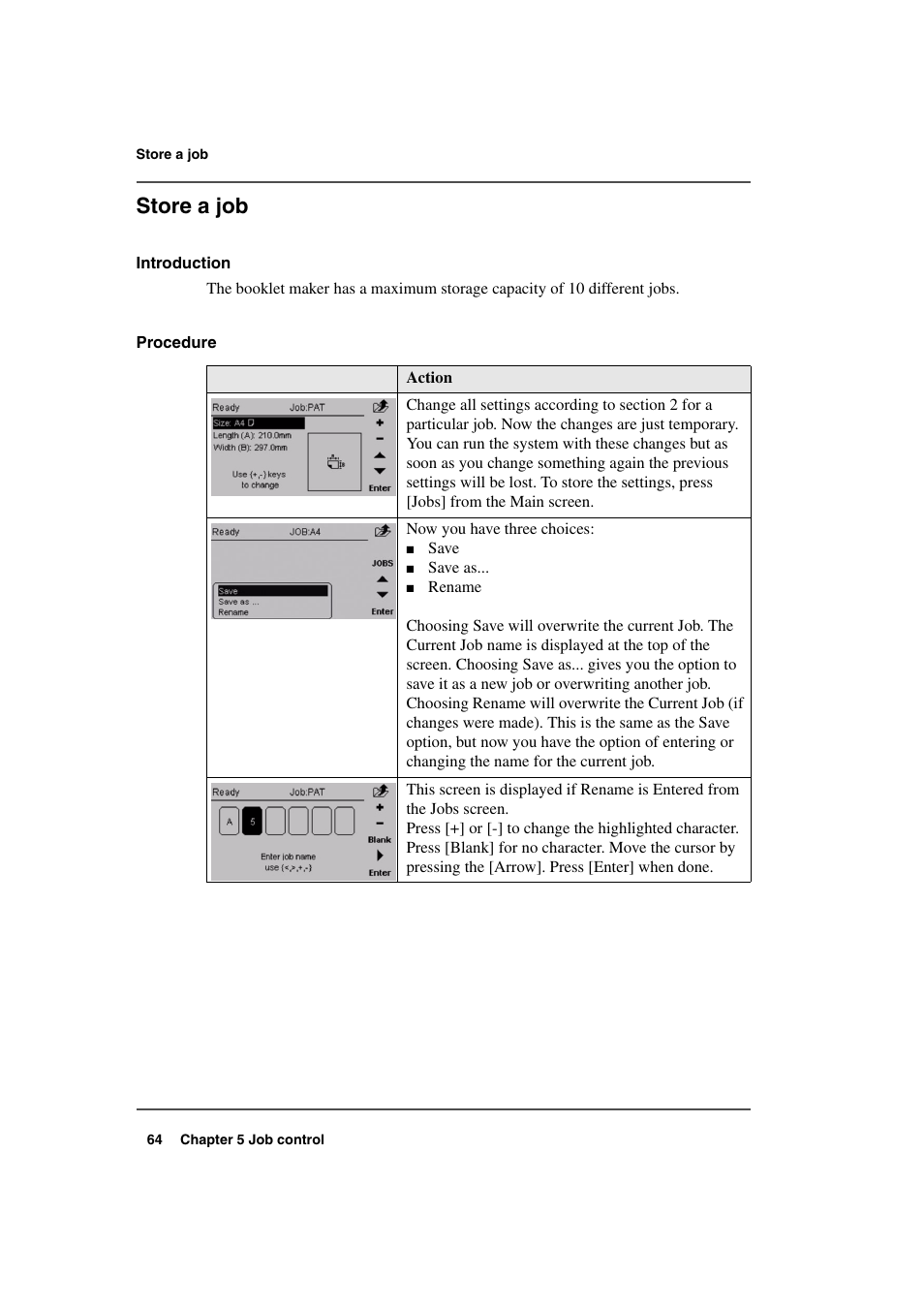 Store a job | Konica Minolta bizhub PRO 2500P User Manual | Page 64 / 108