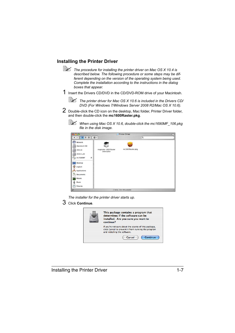 Installing the printer driver, Installing the printer driver -7 | Konica Minolta magicolor 1680MF User Manual | Page 14 / 121