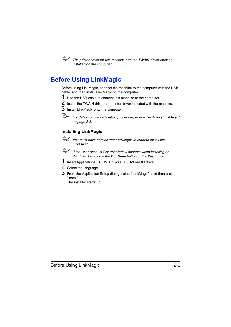 Before using linkmagic, Installing linkmagic, Before using linkmagic -3 | Installing linkmagic -3 | Konica Minolta magicolor 1680MF User Manual | Page 86 / 121