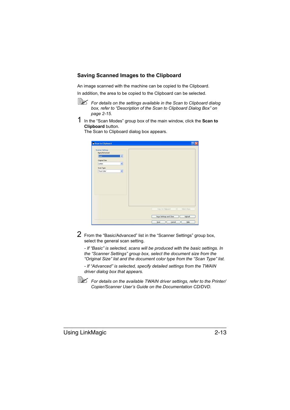 Saving scanned images to the clipboard, Saving scanned images to the clipboard -13 | Konica Minolta magicolor 1680MF User Manual | Page 96 / 121
