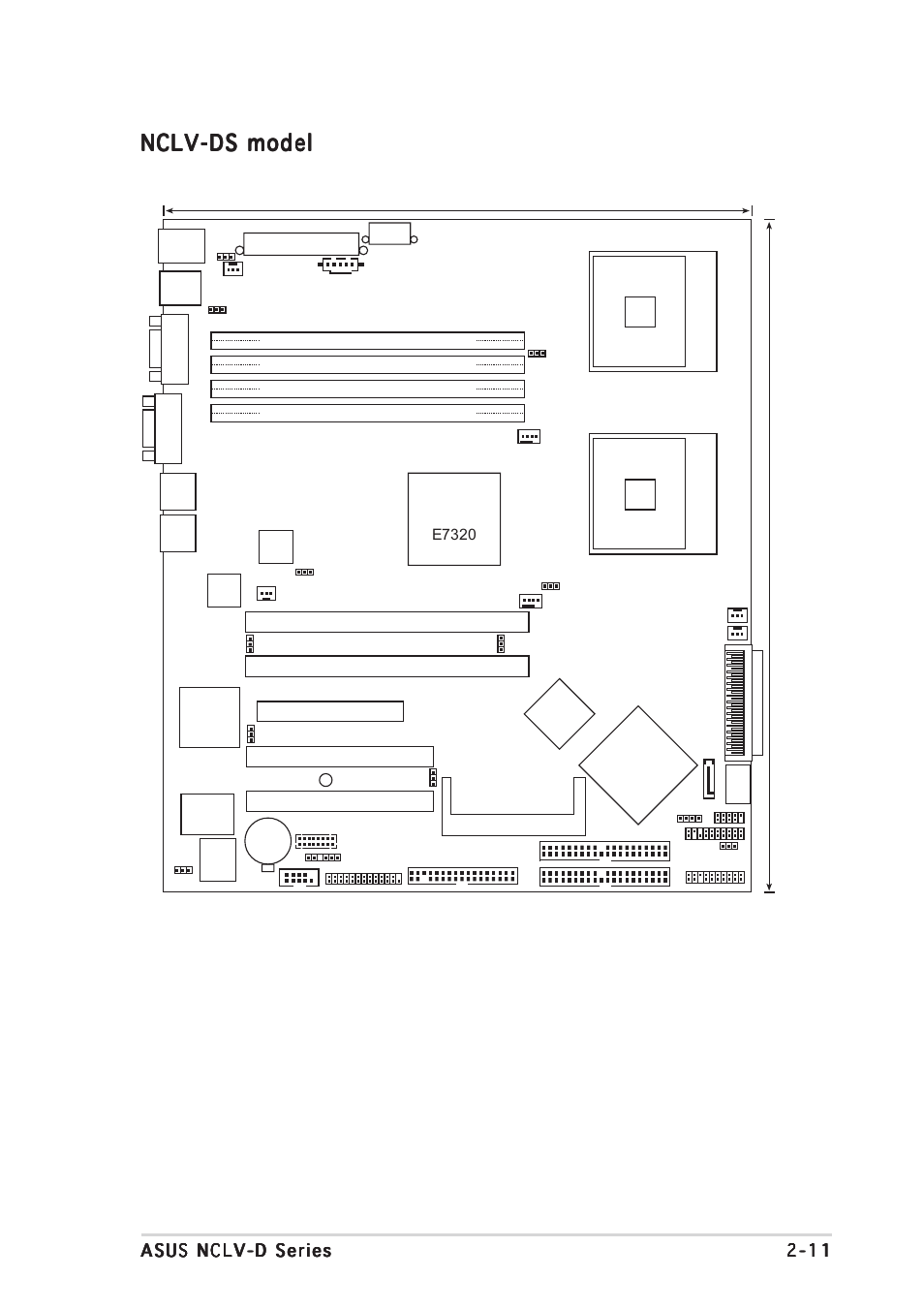 Nclv-ds model, Mpga 604, Intel | Super i/o intel, Ssipwr1, Vga com1, Mch e7320 | Asus NCLV-D User Manual | Page 31 / 104