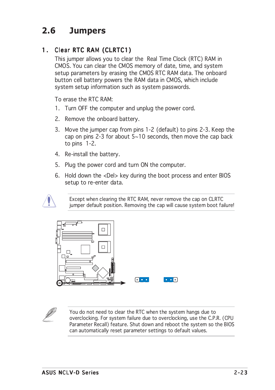 6 jumpers | Asus NCLV-D User Manual | Page 43 / 104