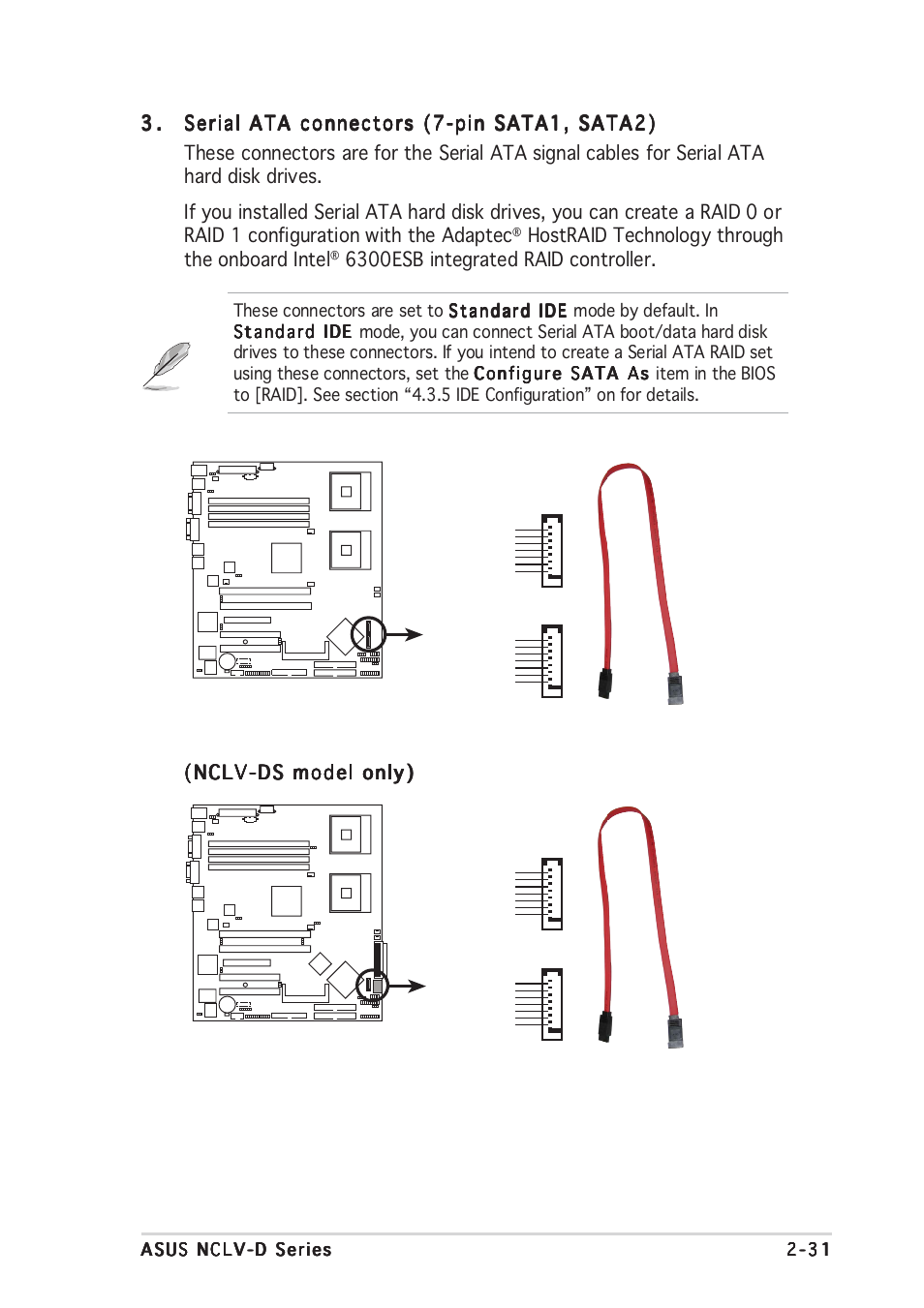 Hostraid technology through the onboard intel, 6300esb integrated raid controller | Asus NCLV-D User Manual | Page 51 / 104