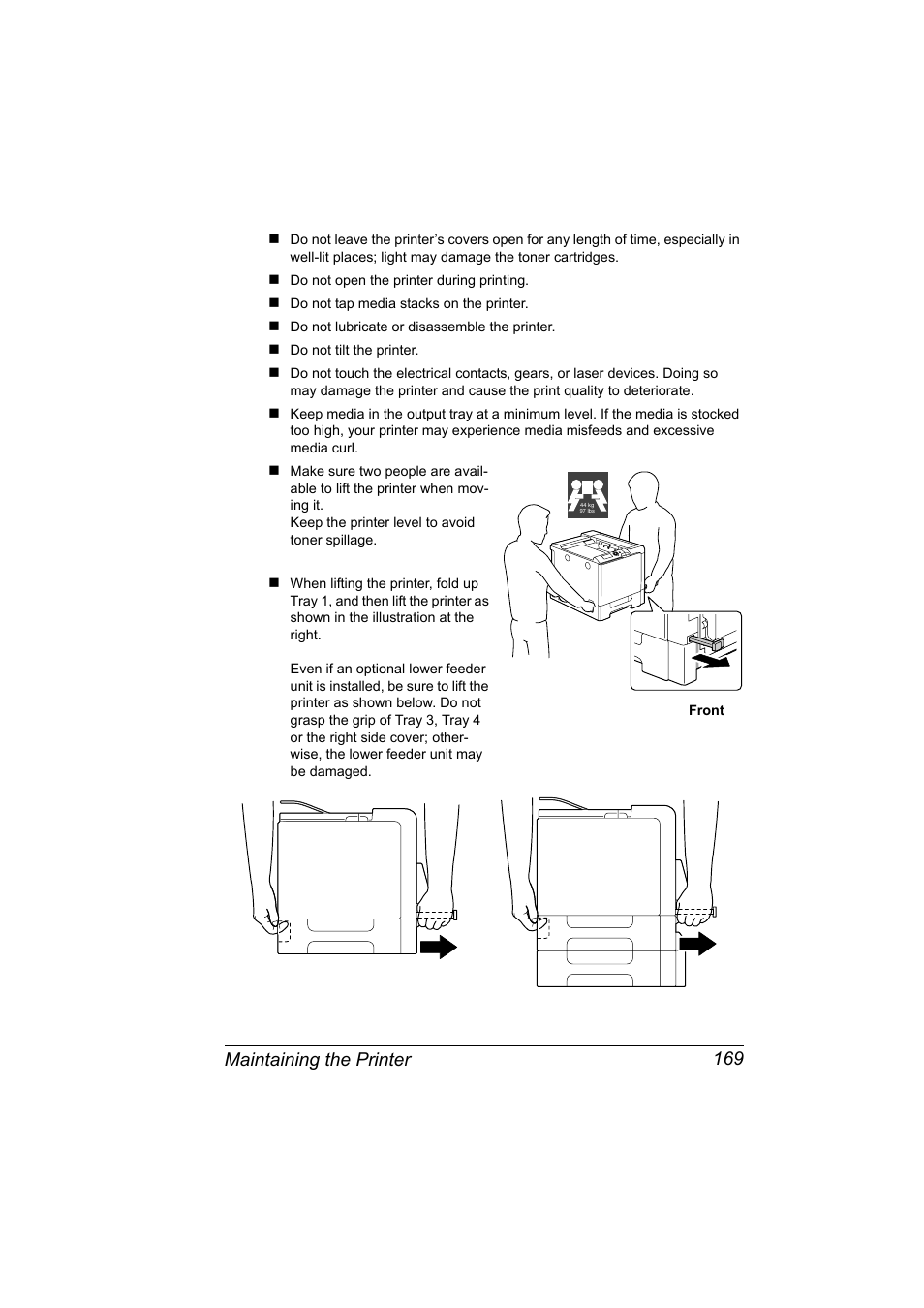 Maintaining the printer 169 | Konica Minolta magicolor 5570 User Manual | Page 183 / 284