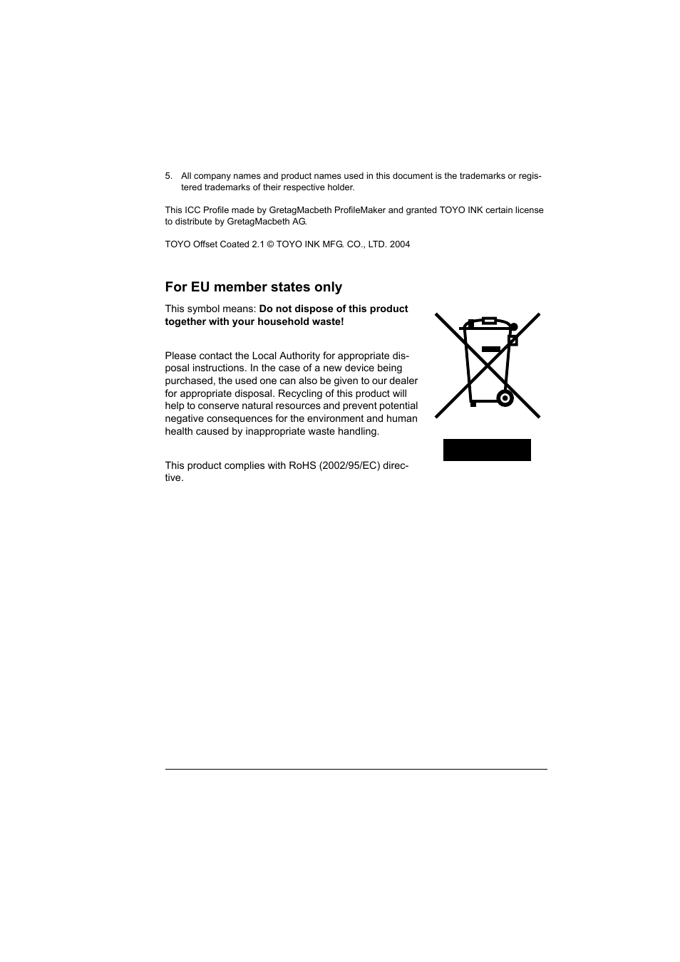 For eu member states only | Konica Minolta magicolor 5570 User Manual | Page 7 / 284