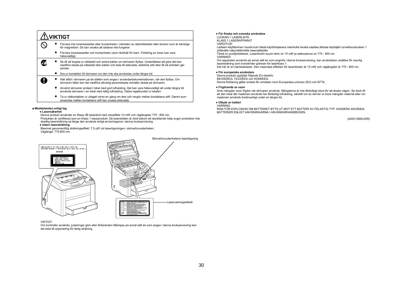 Viktigt | Konica Minolta Magicolor 2550DN User Manual | Page 29 / 48