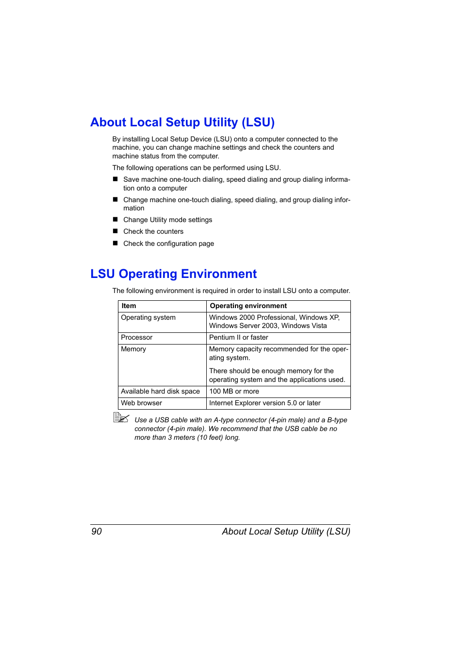 About local setup utility (lsu), Lsu operating environment | Konica Minolta bizhub C10X User Manual | Page 100 / 198