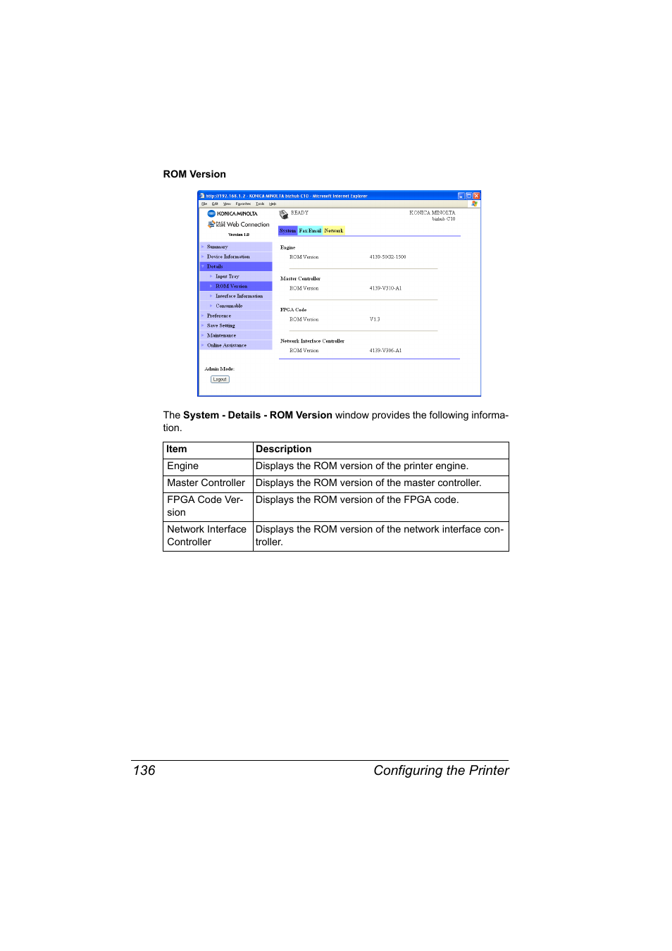 Configuring the printer 136 | Konica Minolta bizhub C10X User Manual | Page 146 / 198