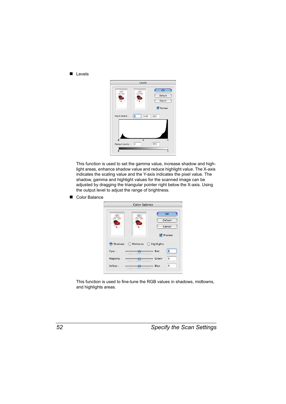 Specify the scan settings 52 | Konica Minolta bizhub C10X User Manual | Page 62 / 198