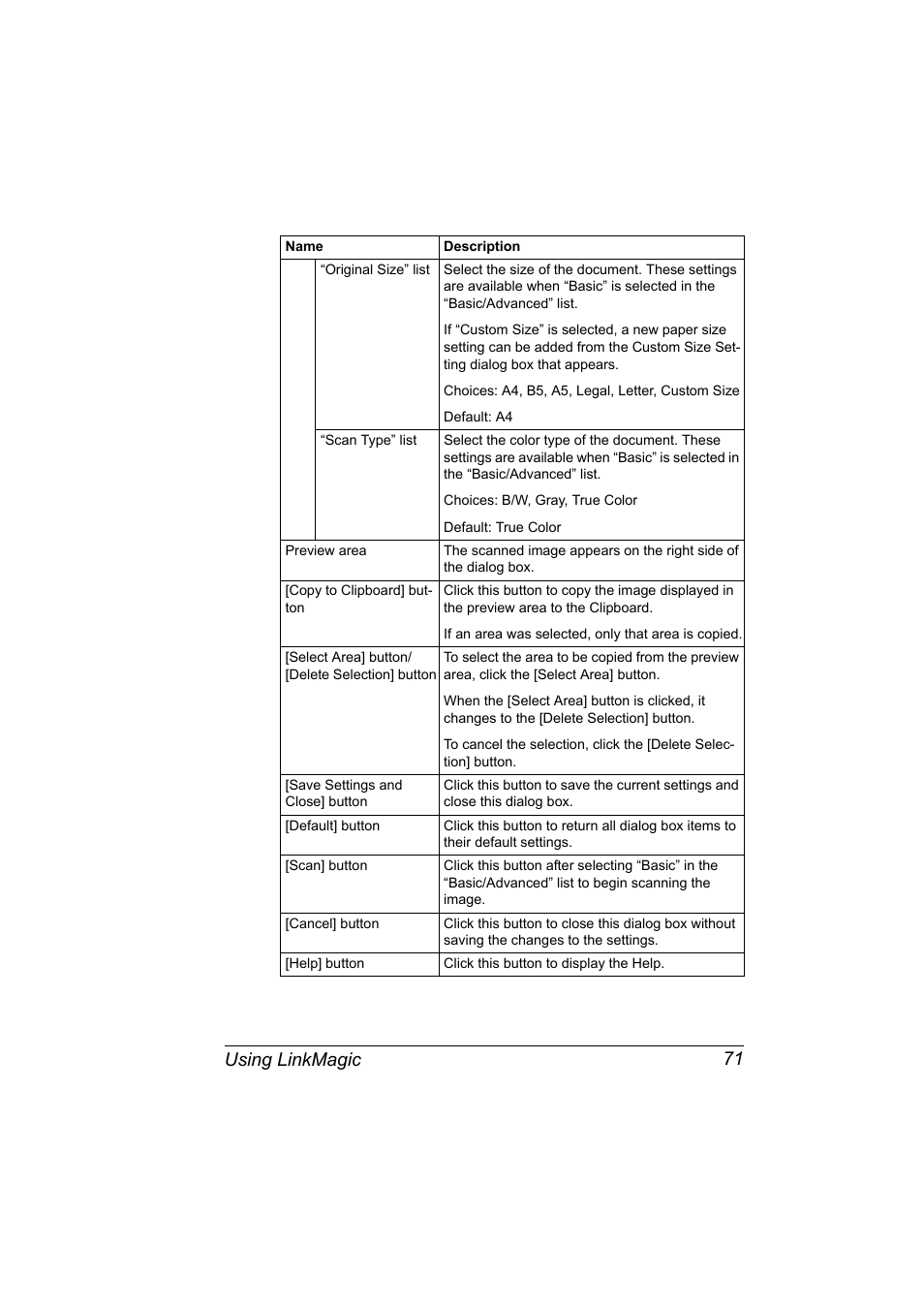 Using linkmagic 71 | Konica Minolta bizhub C10X User Manual | Page 81 / 198