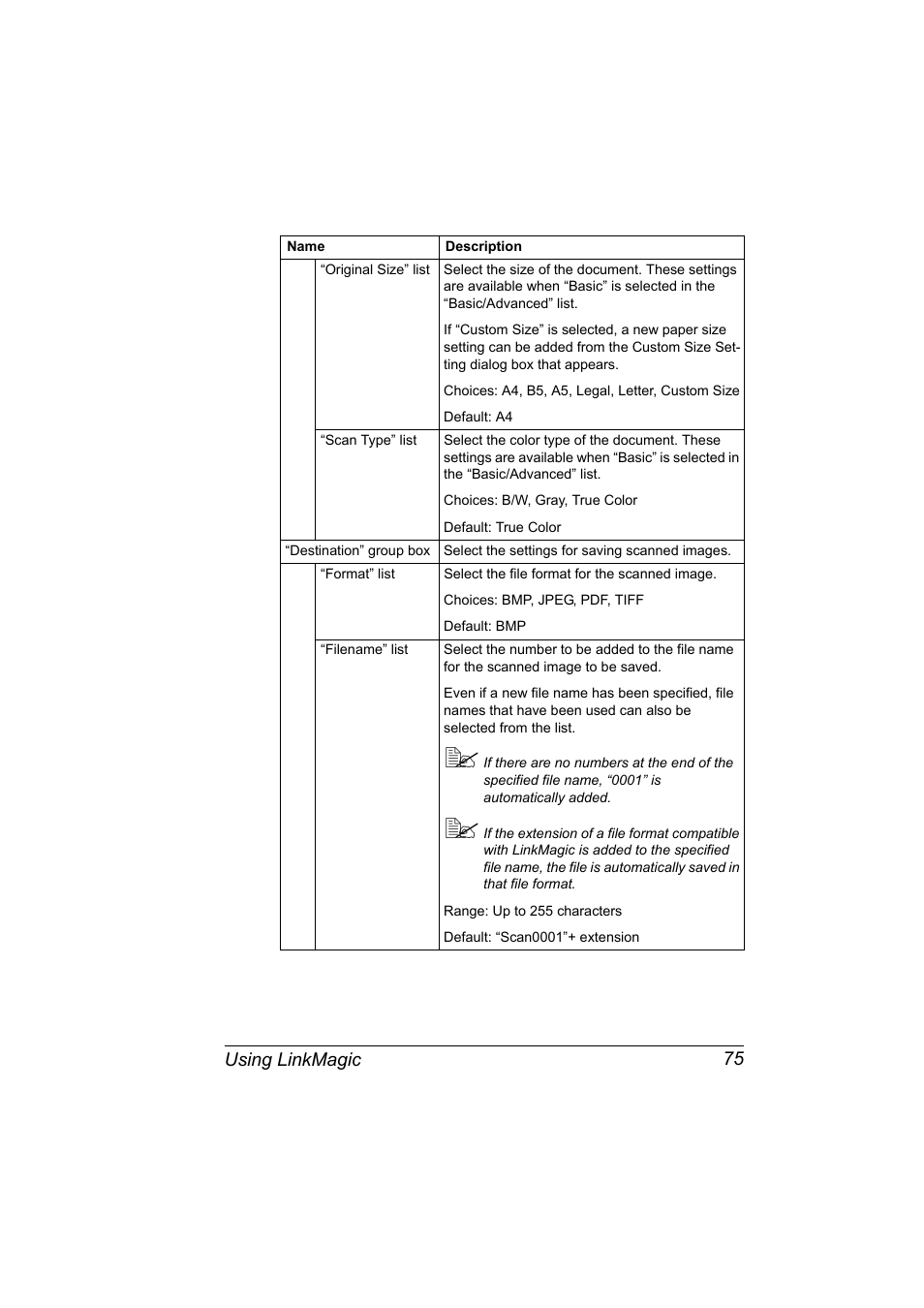 Using linkmagic 75 | Konica Minolta bizhub C10X User Manual | Page 85 / 198