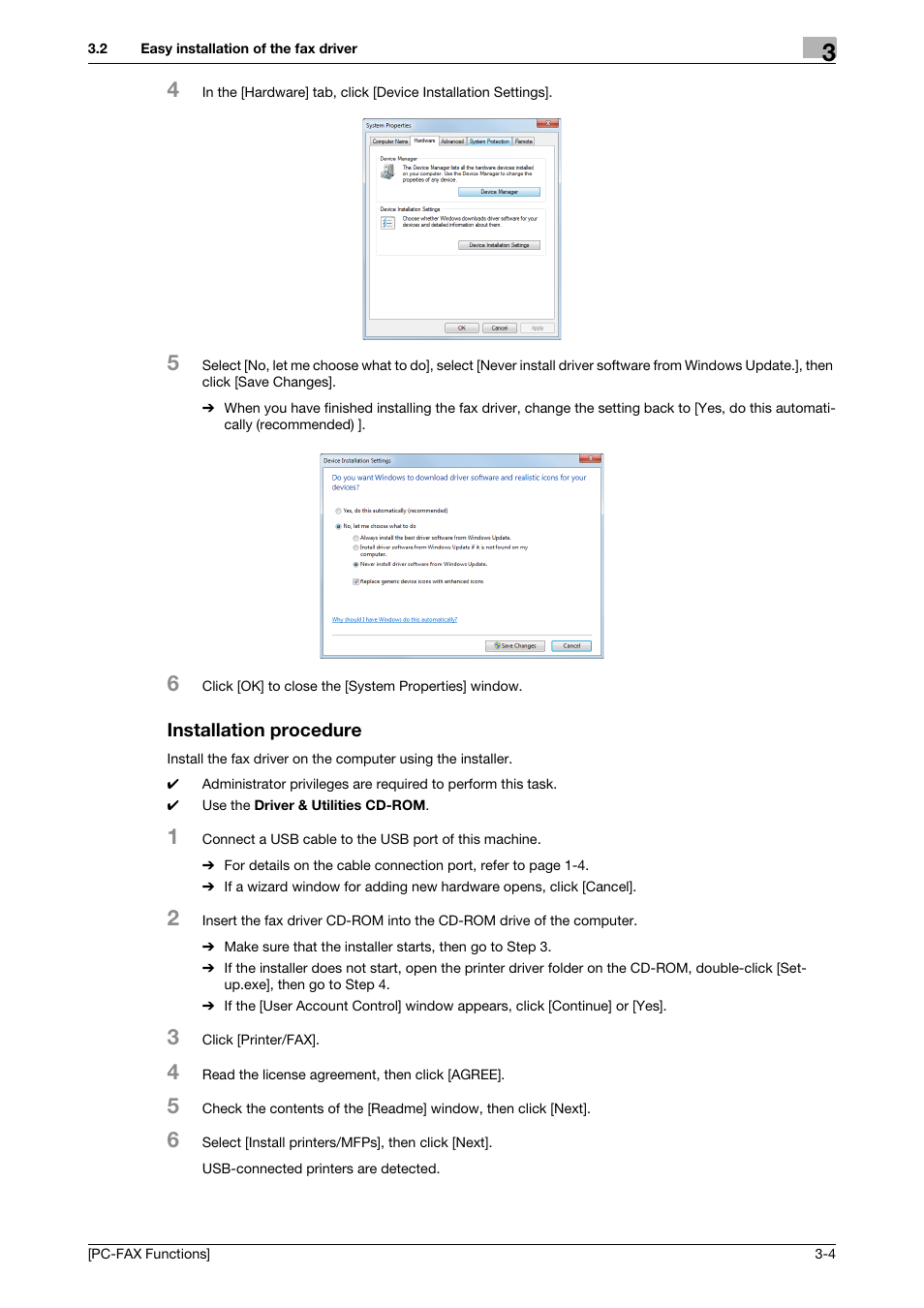 Installation procedure, Installation procedure -4 | Konica Minolta bizhub C3350 User Manual | Page 18 / 61