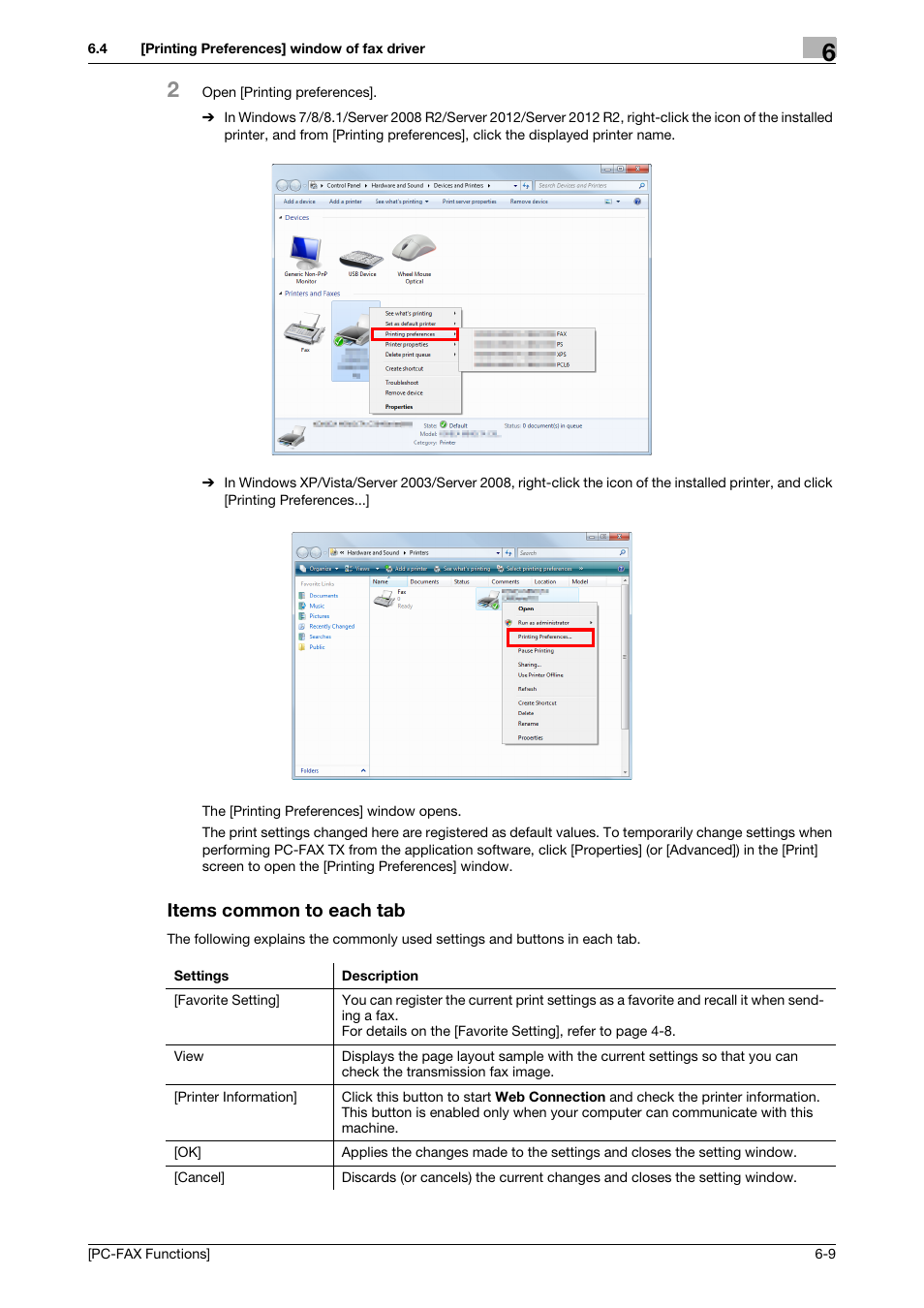 Items common to each tab, Items common to each tab -9 | Konica Minolta bizhub C3350 User Manual | Page 51 / 61