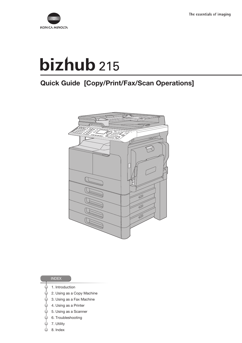 Konica Minolta Bizhub 215 User Manual | 126 pages