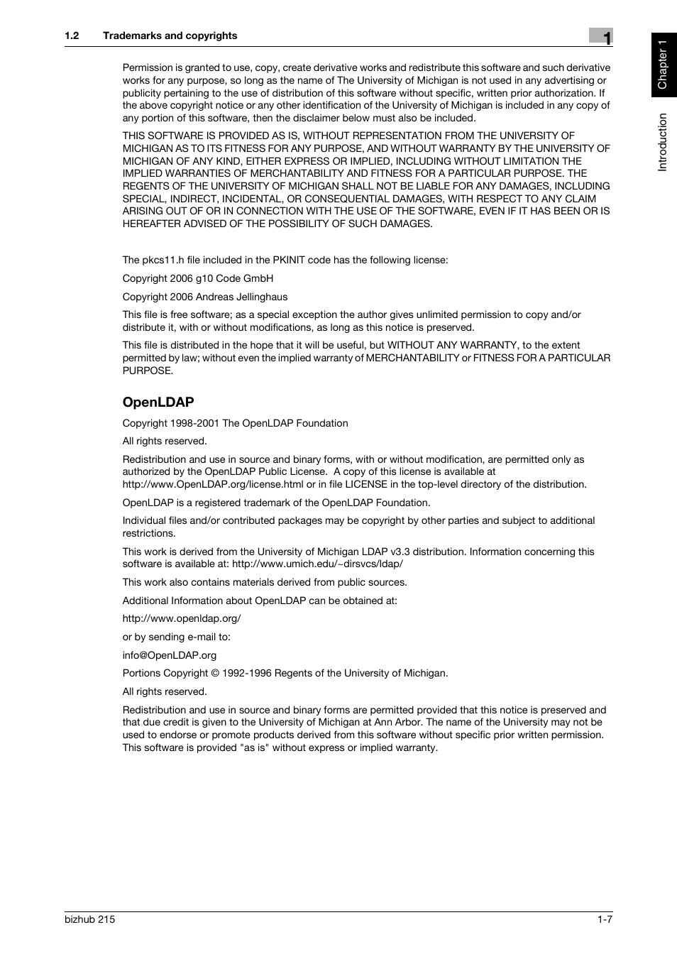 Openldap, Openldap -7 | Konica Minolta Bizhub 215 User Manual | Page 12 / 126