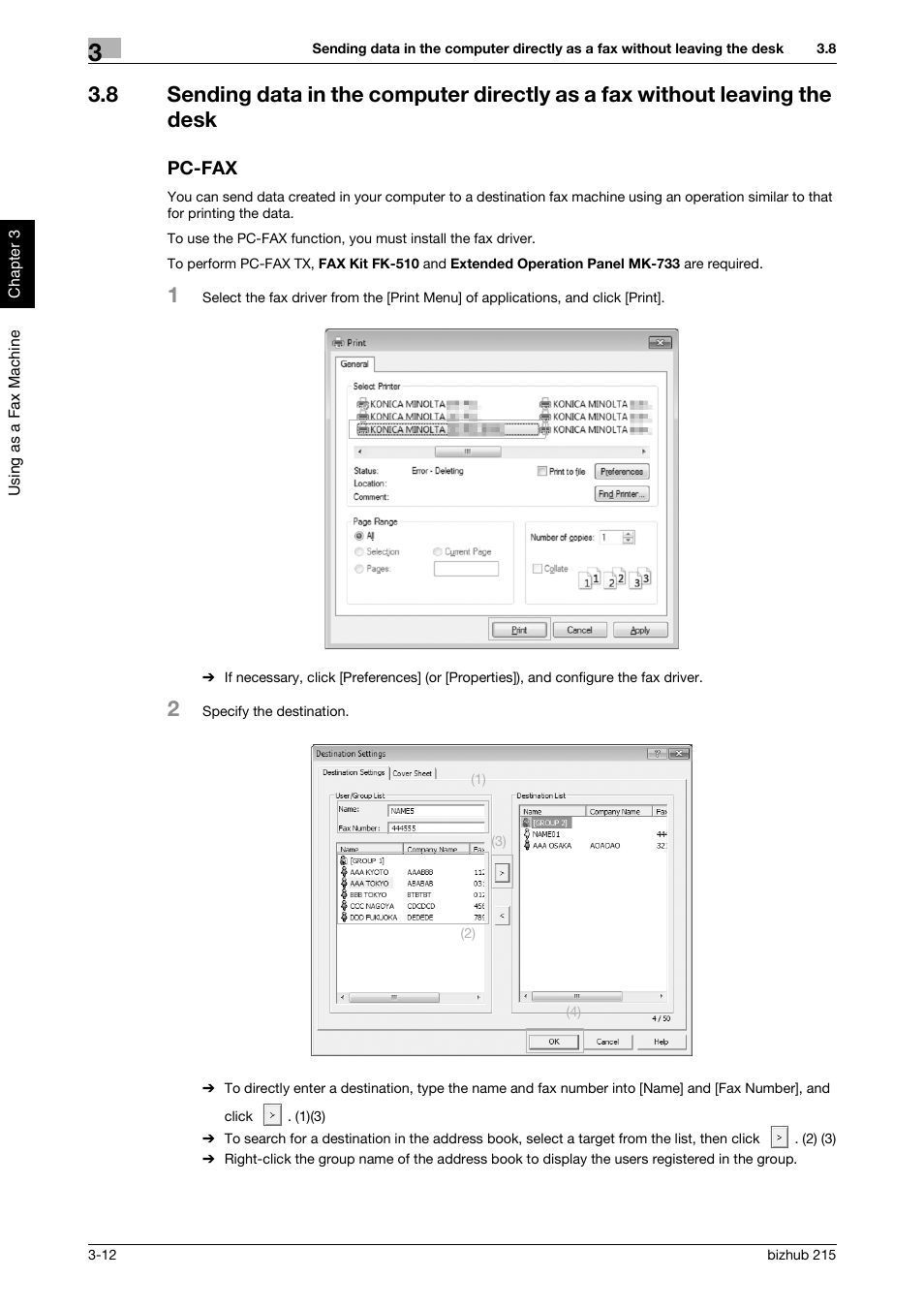 Pc-fax | Konica Minolta Bizhub 215 User Manual | Page 73 / 126