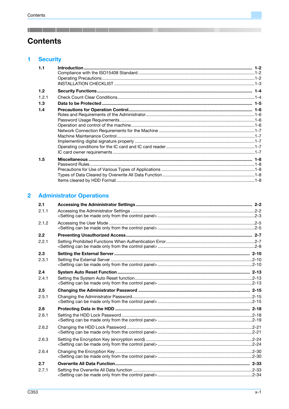 Konica Minolta bizhub C353 User Manual | Page 2 / 65