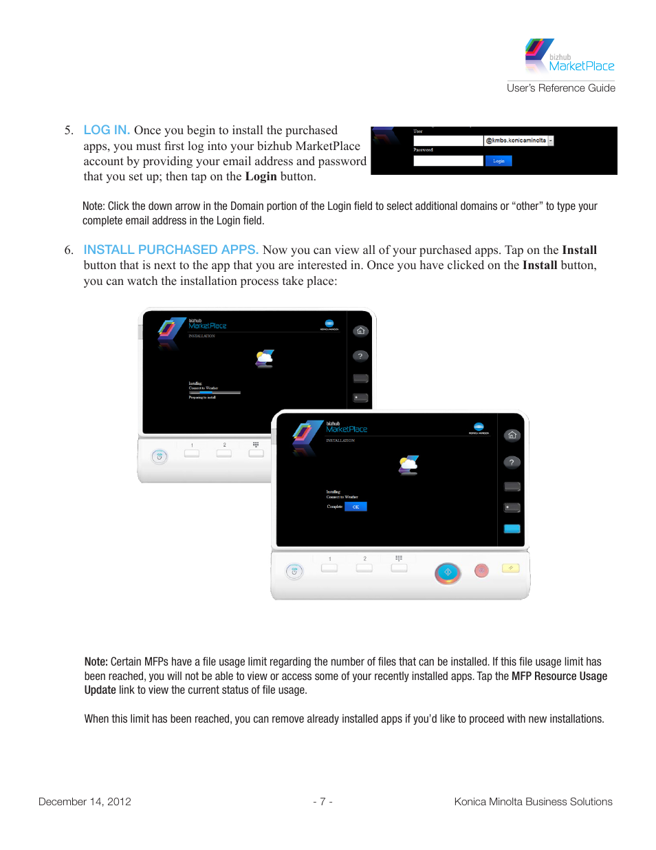 Konica Minolta bizhub MarketPlace User Manual | Page 11 / 14