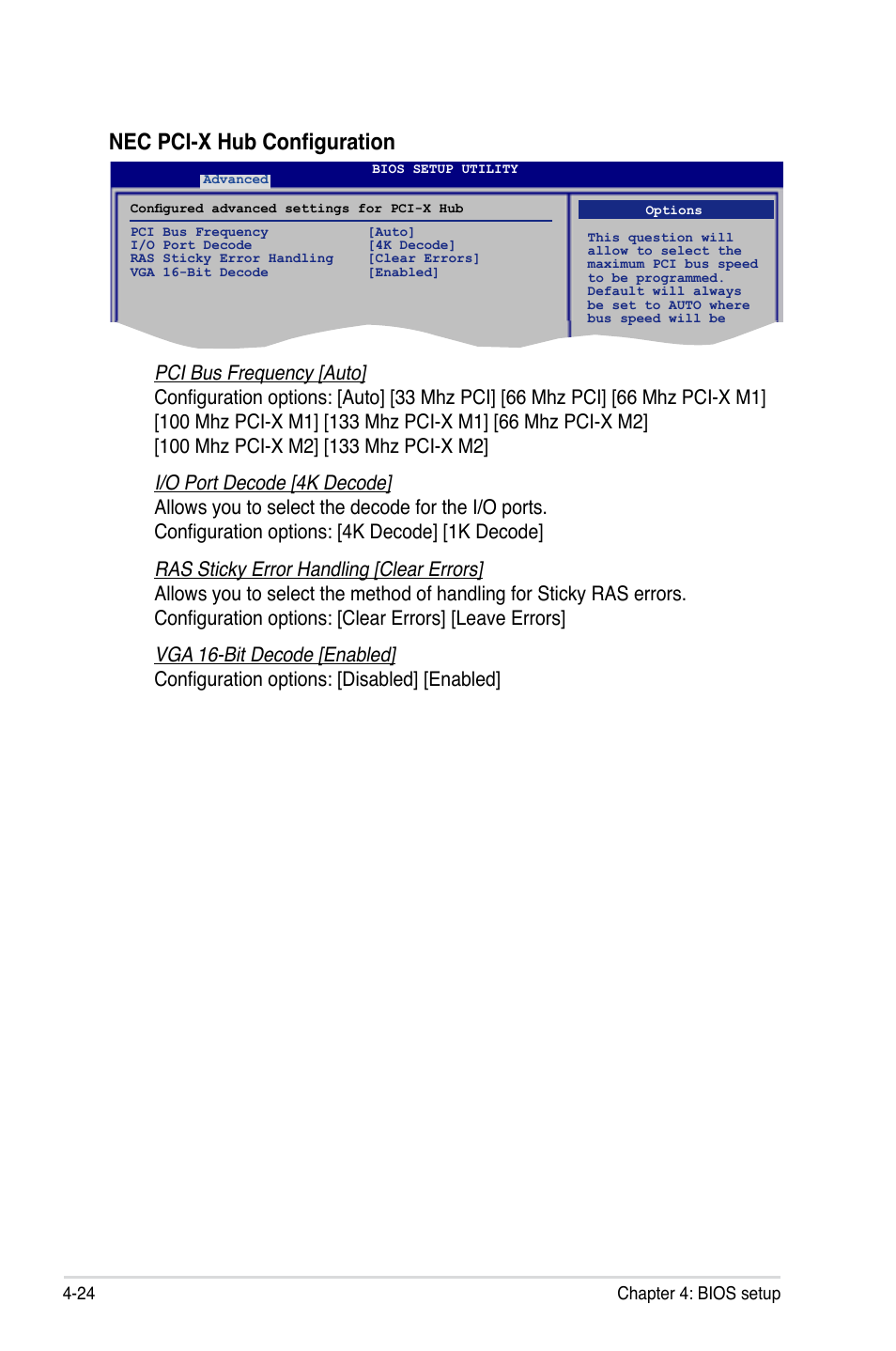 Nec pci-x hub configuration | Asus P5K WS User Manual | Page 86 / 148