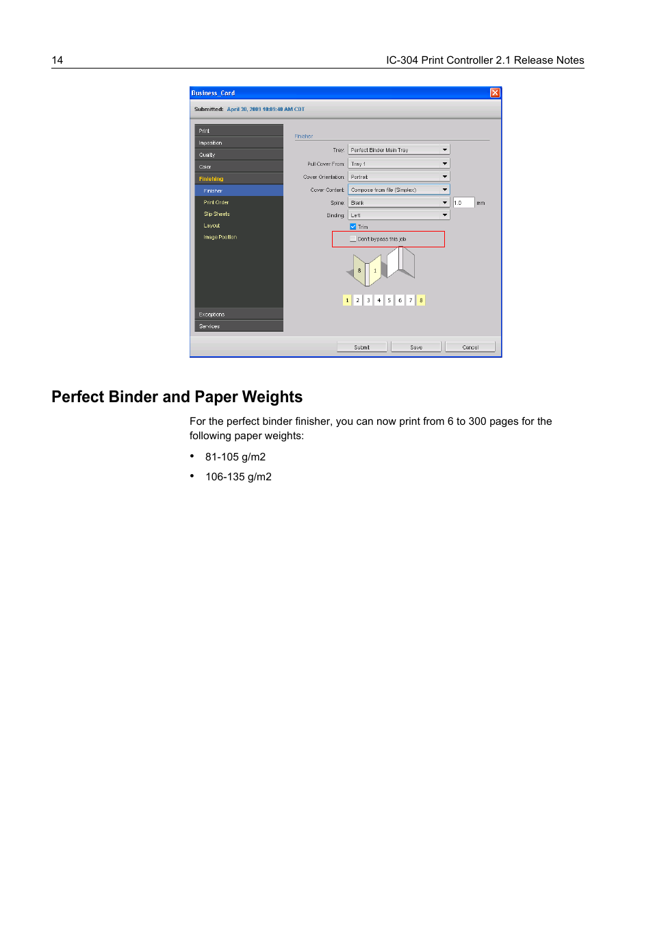 Perfect binder and paper weights | Konica Minolta bizhub PRO C65hc User Manual | Page 20 / 38