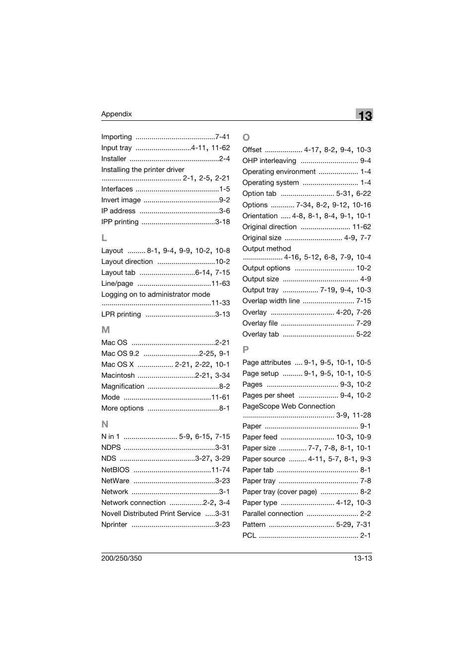 L to p | Konica Minolta bizhub 200 User Manual | Page 378 / 382