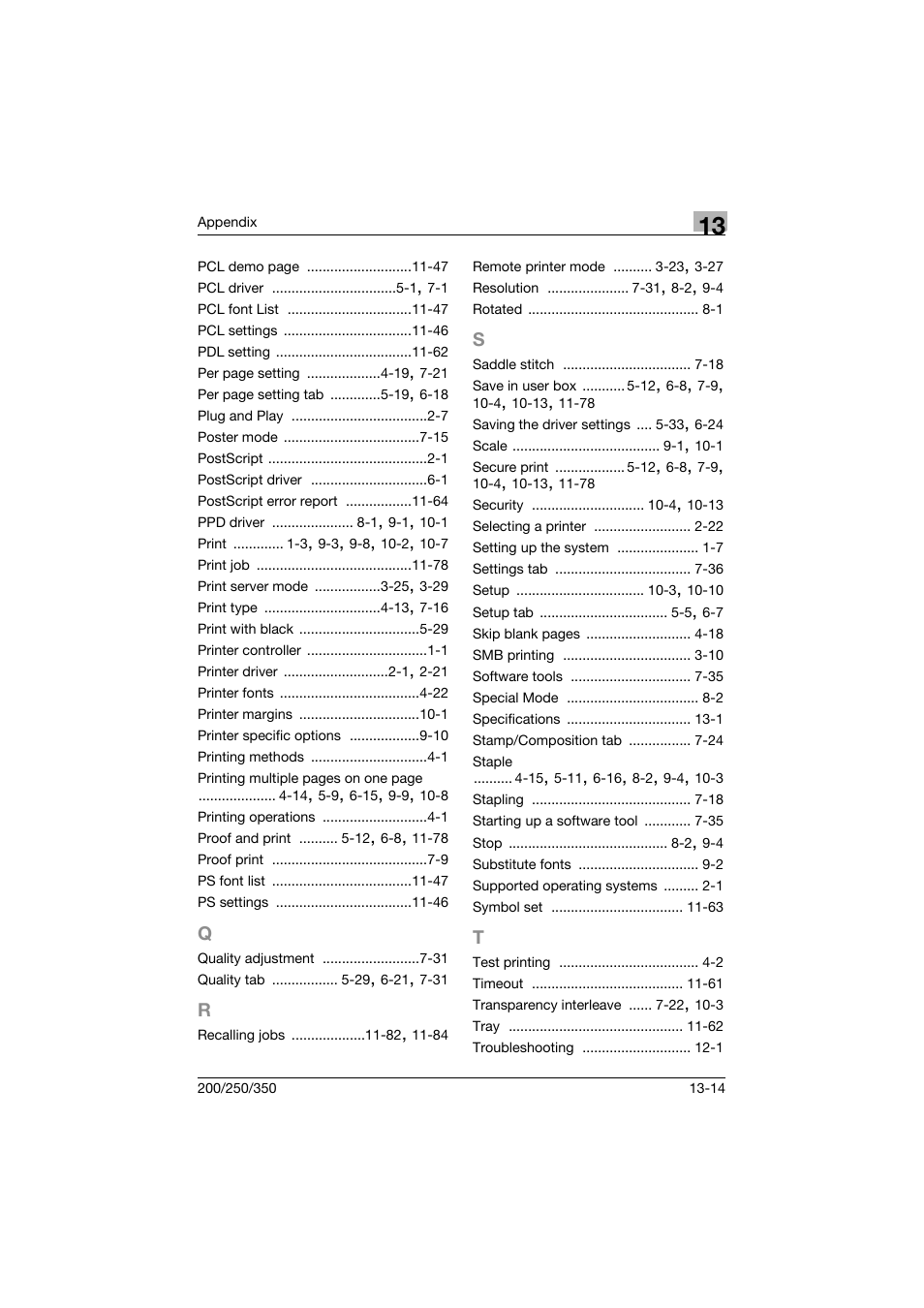 Q to t | Konica Minolta bizhub 200 User Manual | Page 379 / 382