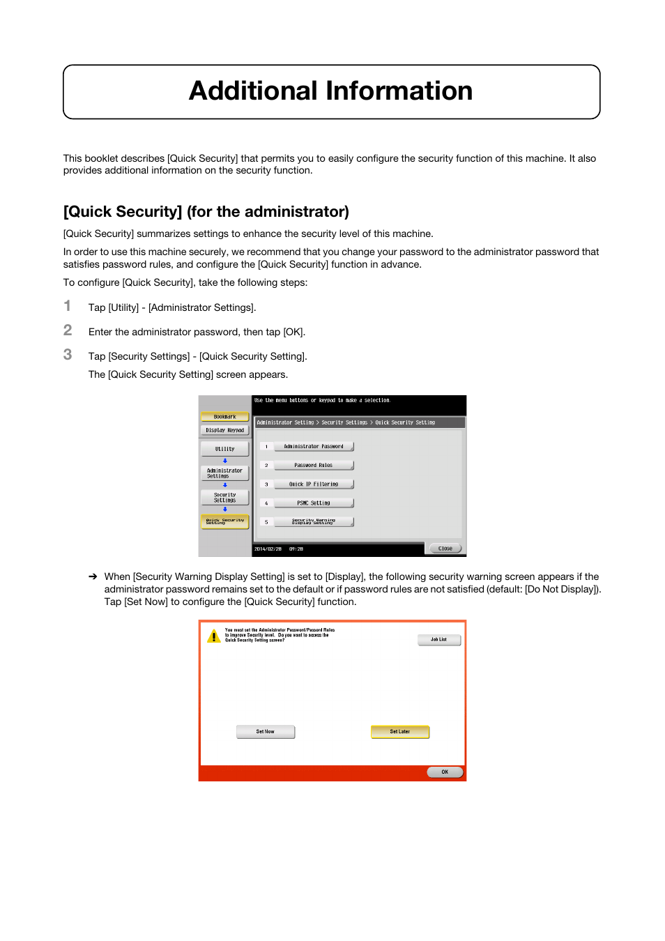 Konica Minolta bizhub 654e User Manual | 2 pages