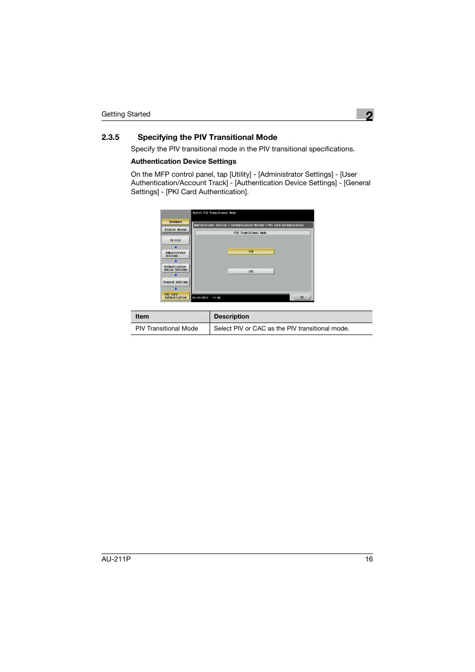 5 specifying the piv transitional mode, Specifying the piv transitional mode | Konica Minolta bizhub 364e User Manual | Page 17 / 72
