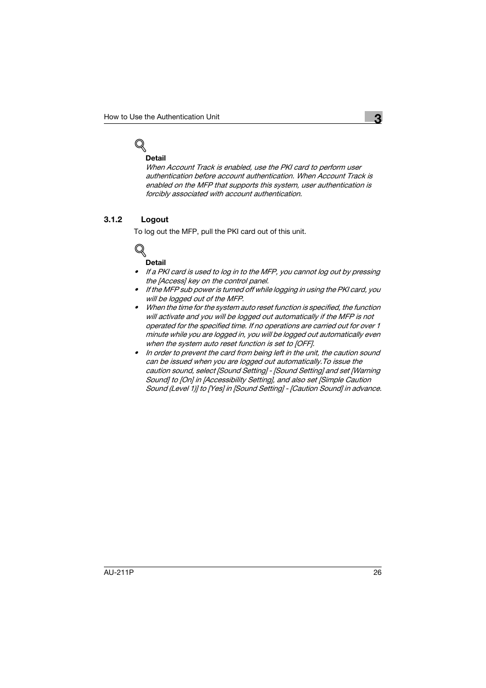 2 logout, Logout | Konica Minolta bizhub 364e User Manual | Page 27 / 72