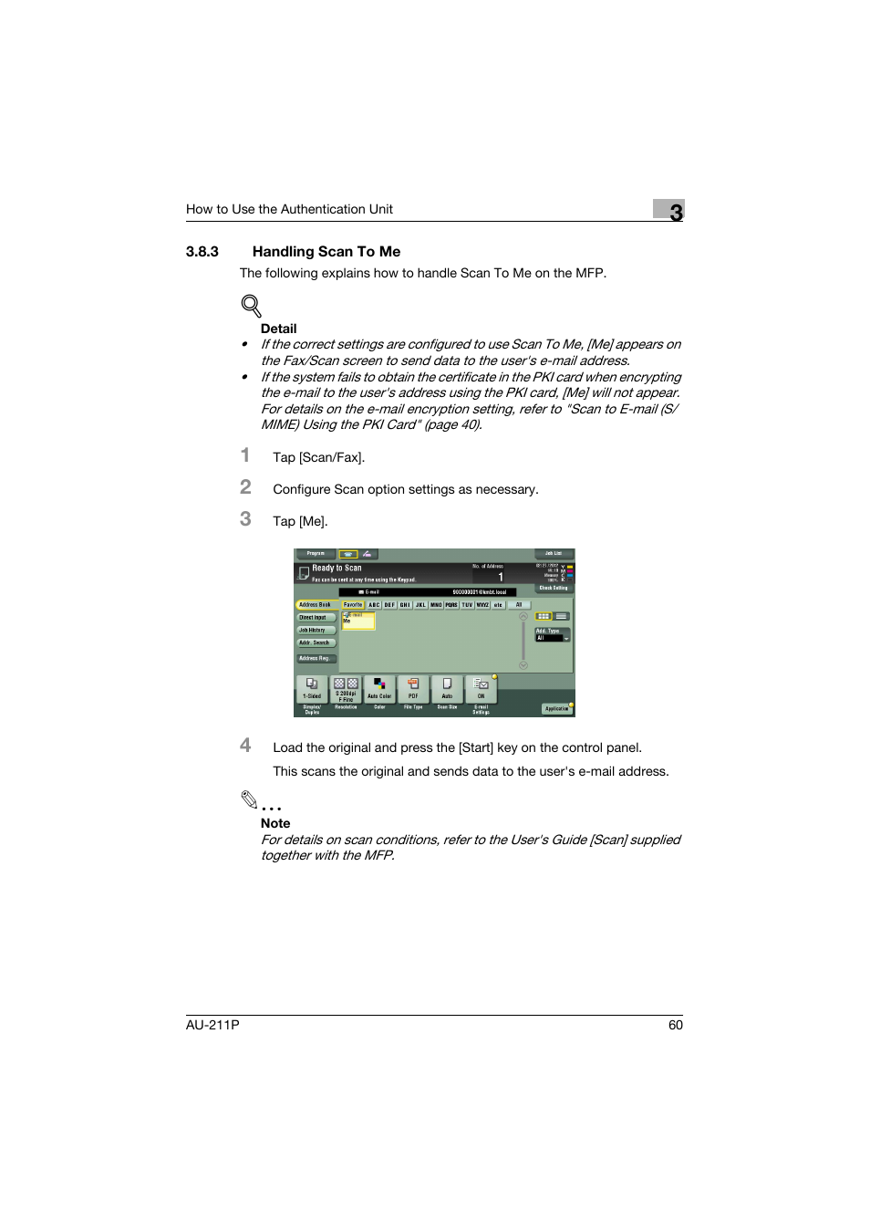 3 handling scan to me, Handling scan to me | Konica Minolta bizhub 364e User Manual | Page 61 / 72
