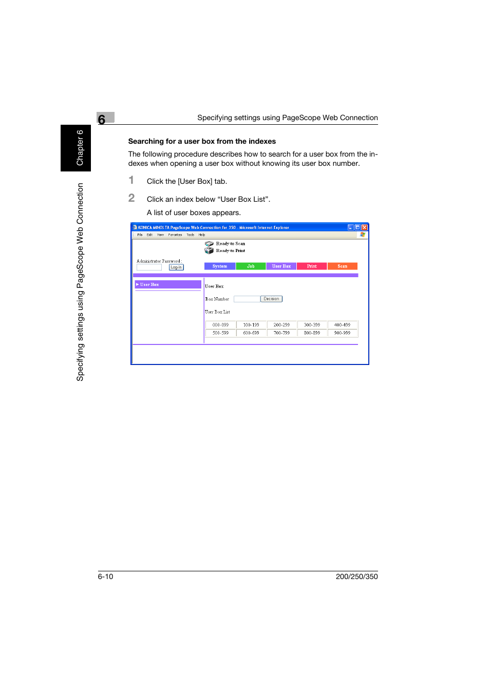 Searching for a user box from the indexes, Searching for a user box from the indexes -10 | Konica Minolta bizhub 200 User Manual | Page 151 / 204