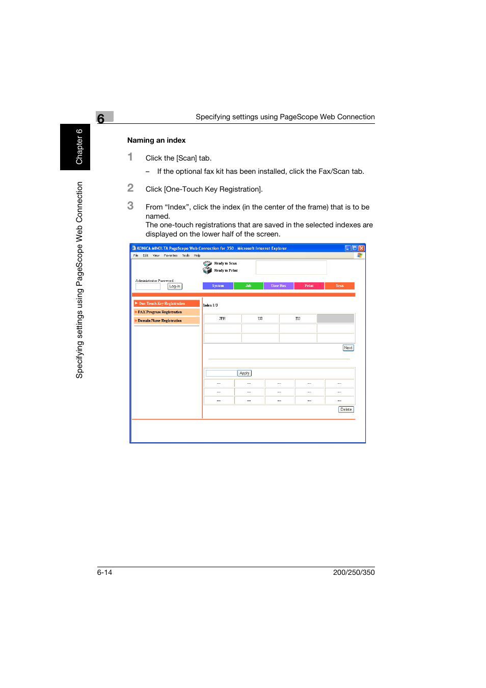 Naming an index, Naming an index -14 | Konica Minolta bizhub 200 User Manual | Page 155 / 204