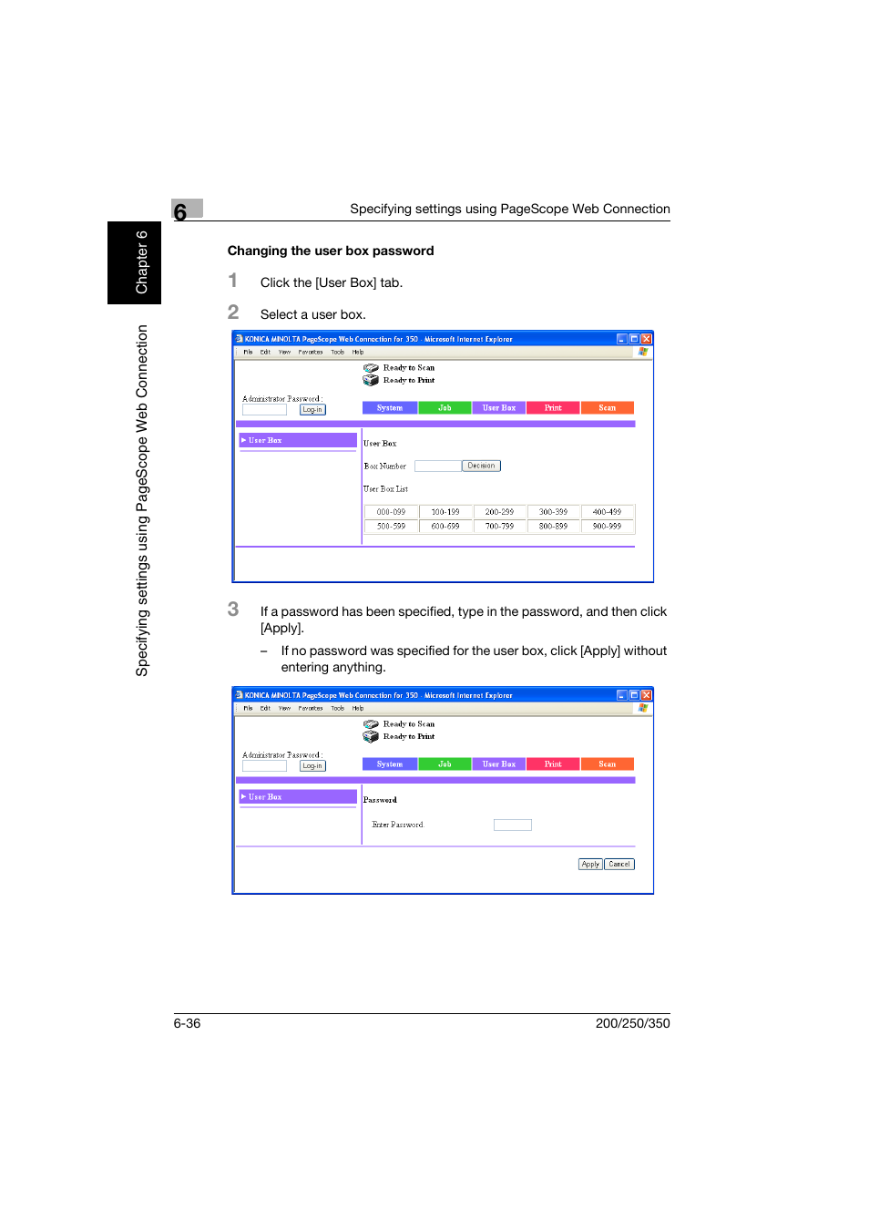 Changing the user box password, Changing the user box password -36 | Konica Minolta bizhub 200 User Manual | Page 177 / 204