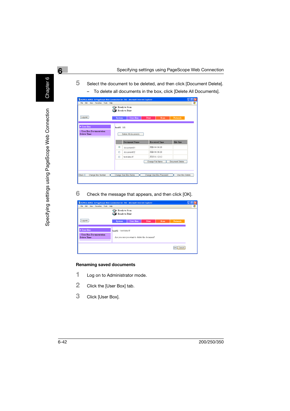 Renaming saved documents, Renaming saved documents -42 | Konica Minolta bizhub 200 User Manual | Page 183 / 204