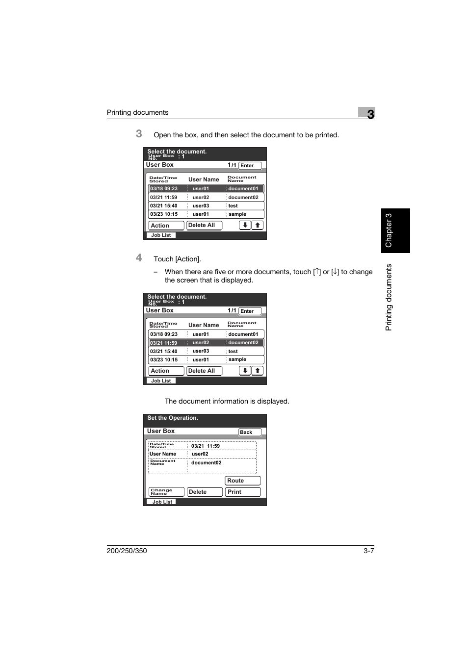 Print ing doc um ent s chap ter 3 | Konica Minolta bizhub 200 User Manual | Page 60 / 204