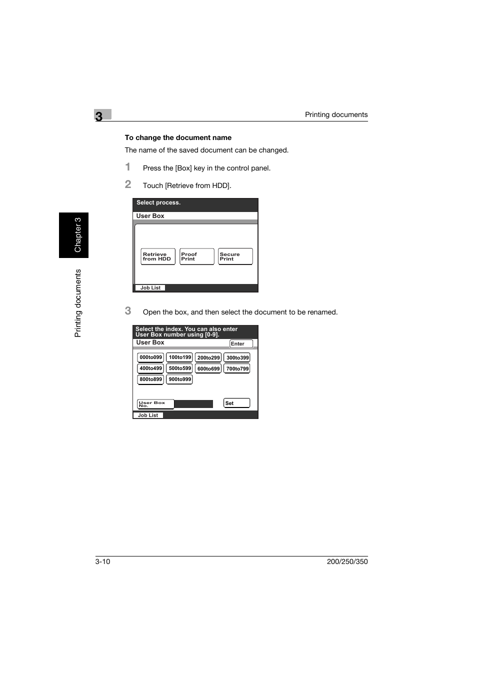 To change the document name, To change the document name -10 | Konica Minolta bizhub 200 User Manual | Page 63 / 204