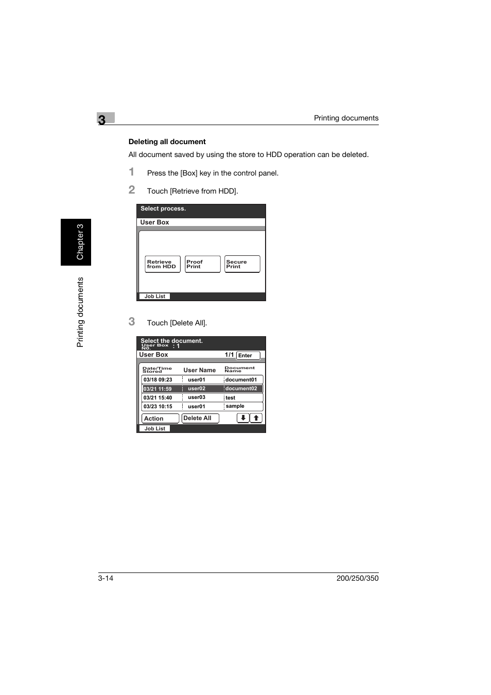 Deleting all document, Deleting all document -14 | Konica Minolta bizhub 200 User Manual | Page 67 / 204