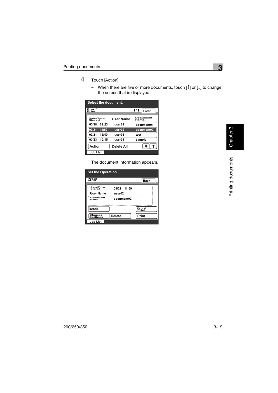 Print ing doc um ent s chap ter 3 | Konica Minolta bizhub 200 User Manual | Page 72 / 204