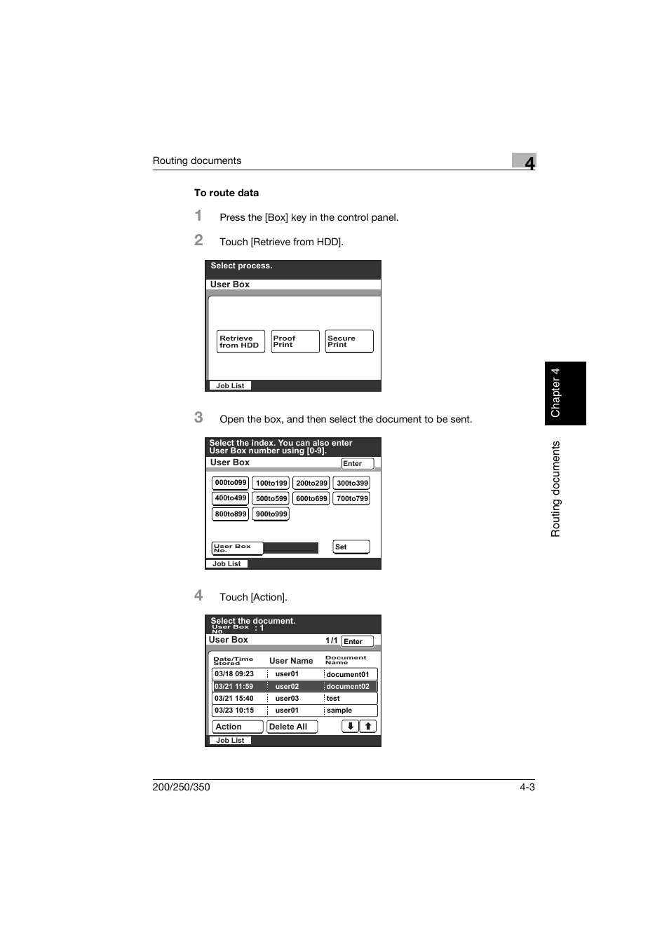 To route data, To route data -3 | Konica Minolta bizhub 200 User Manual | Page 94 / 204