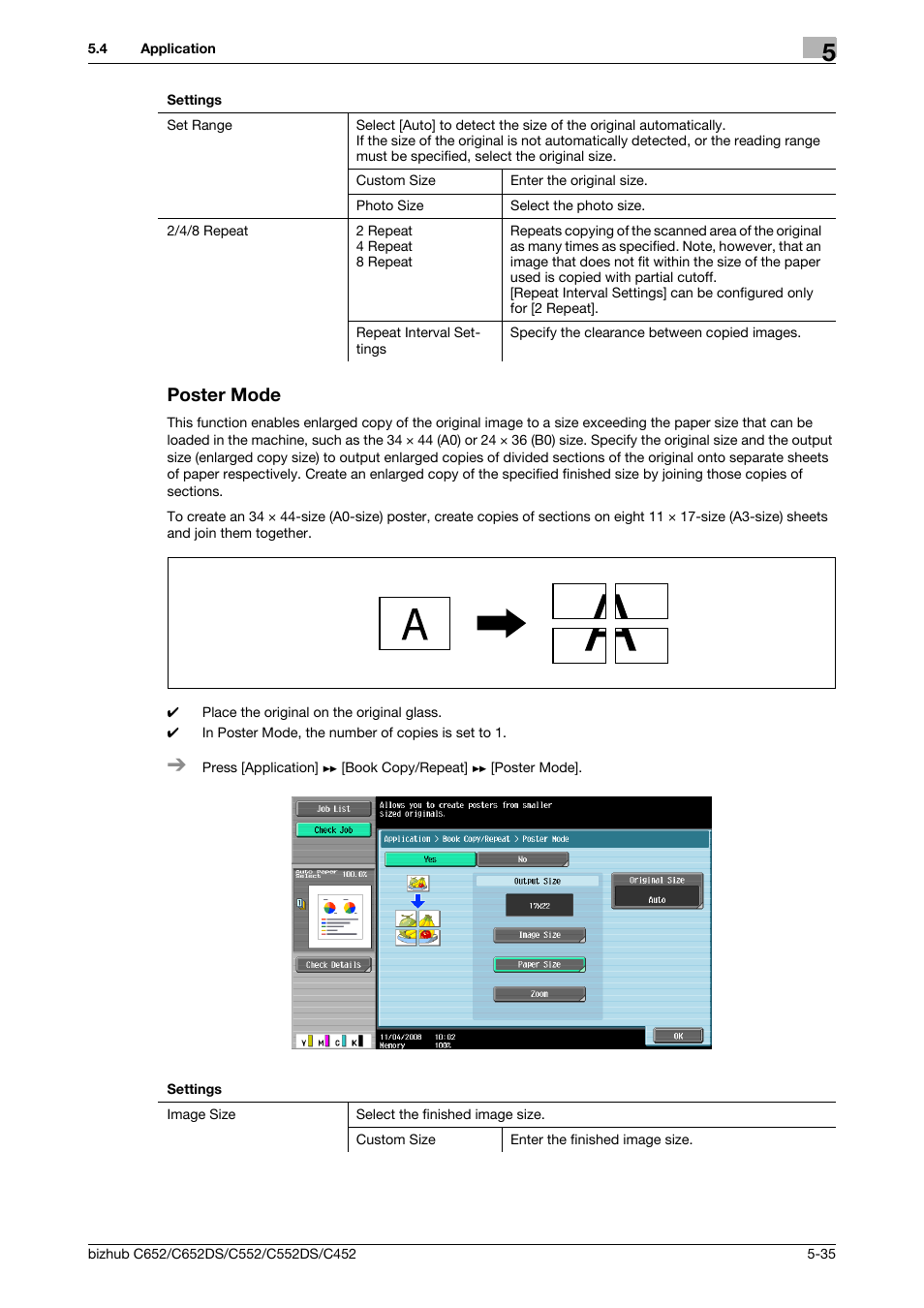 Poster mode, Poster mode -35 | Konica Minolta BIZHUB C652DS User Manual | Page 101 / 307