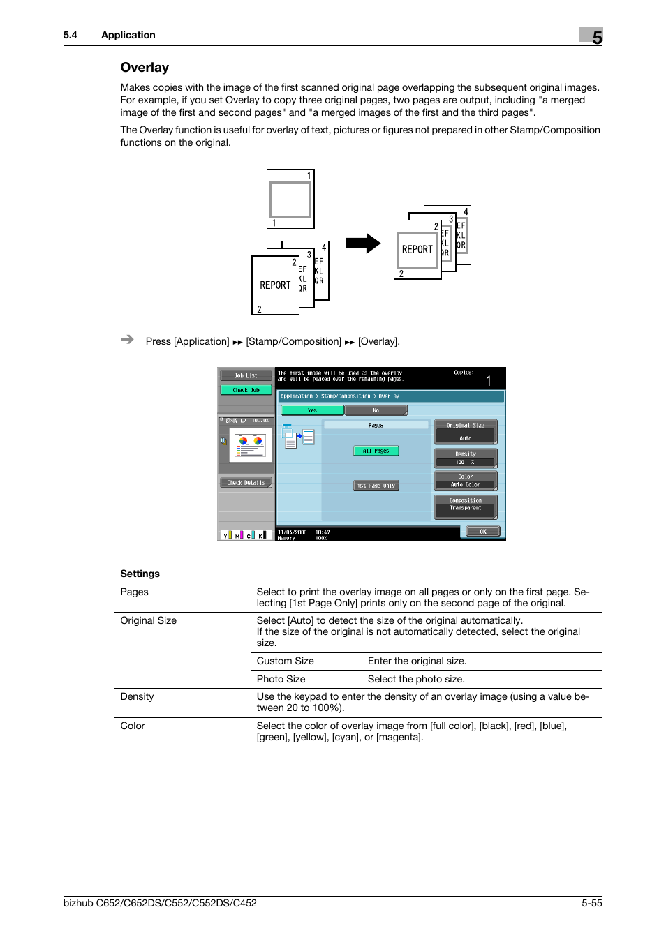 Overlay, Overlay -55 | Konica Minolta BIZHUB C652DS User Manual | Page 121 / 307