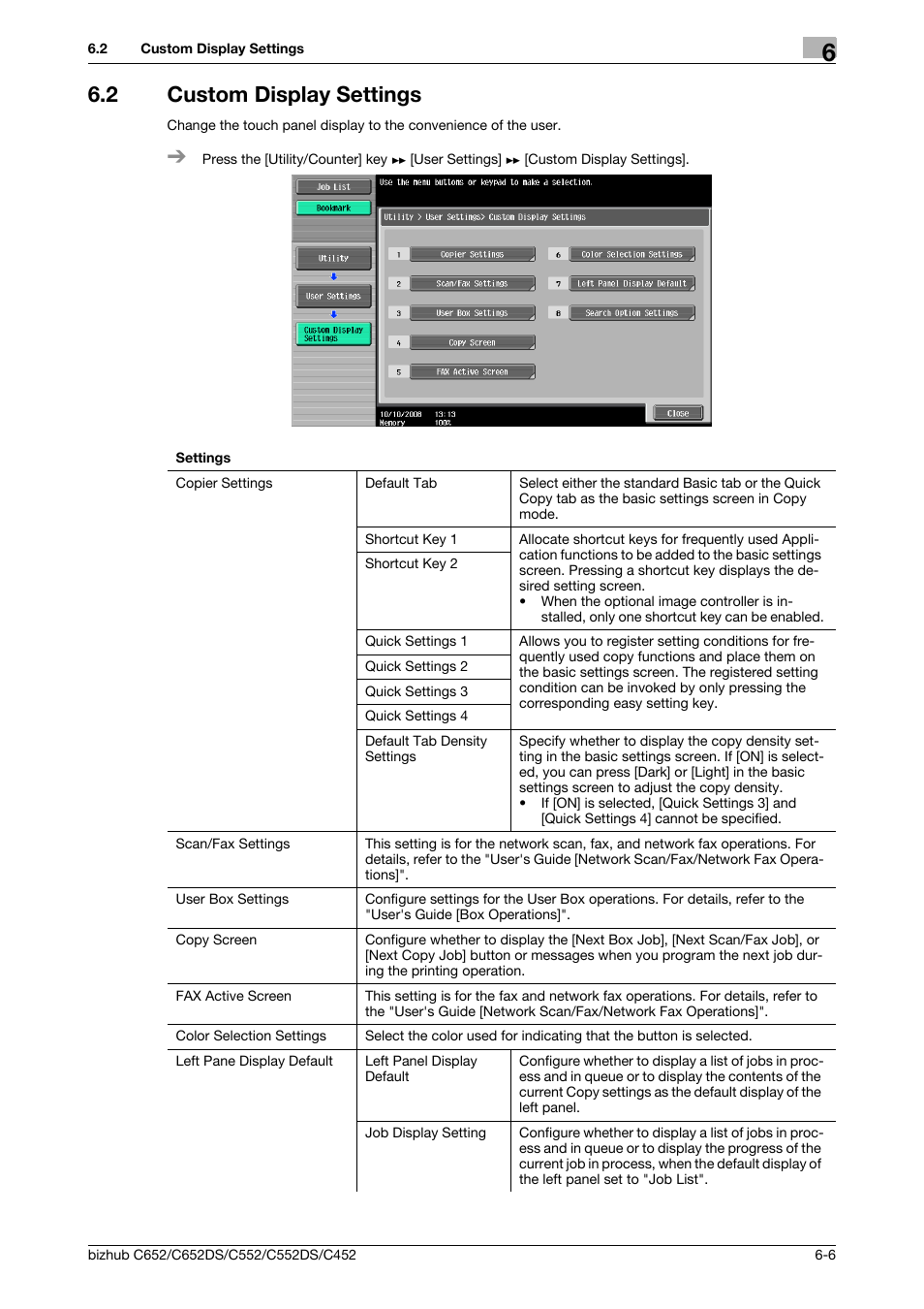 2 custom display settings, Custom display settings -6 | Konica Minolta BIZHUB C652DS User Manual | Page 136 / 307