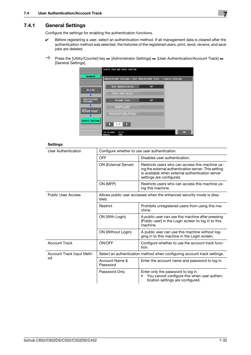 1 general settings, General settings -32 | Konica Minolta BIZHUB C652DS User Manual | Page 180 / 307