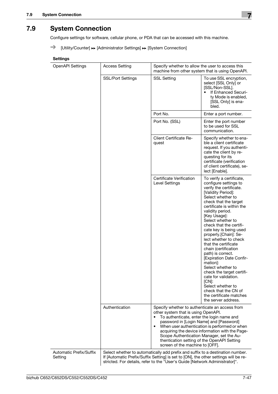 9 system connection, System connection -47 | Konica Minolta BIZHUB C652DS User Manual | Page 195 / 307