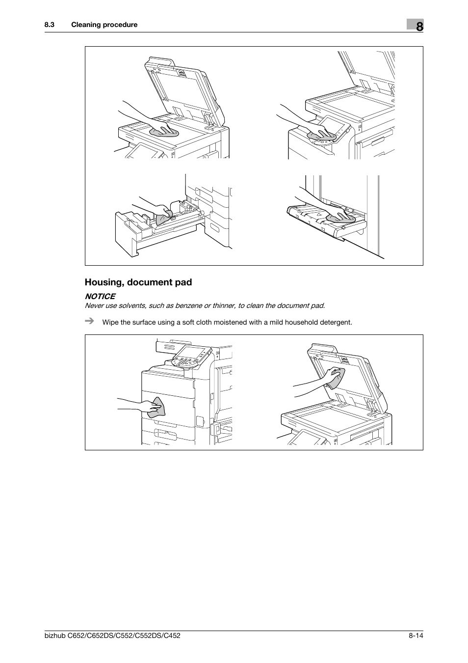 Housing, document pad, Housing, document pad -14 | Konica Minolta BIZHUB C652DS User Manual | Page 221 / 307