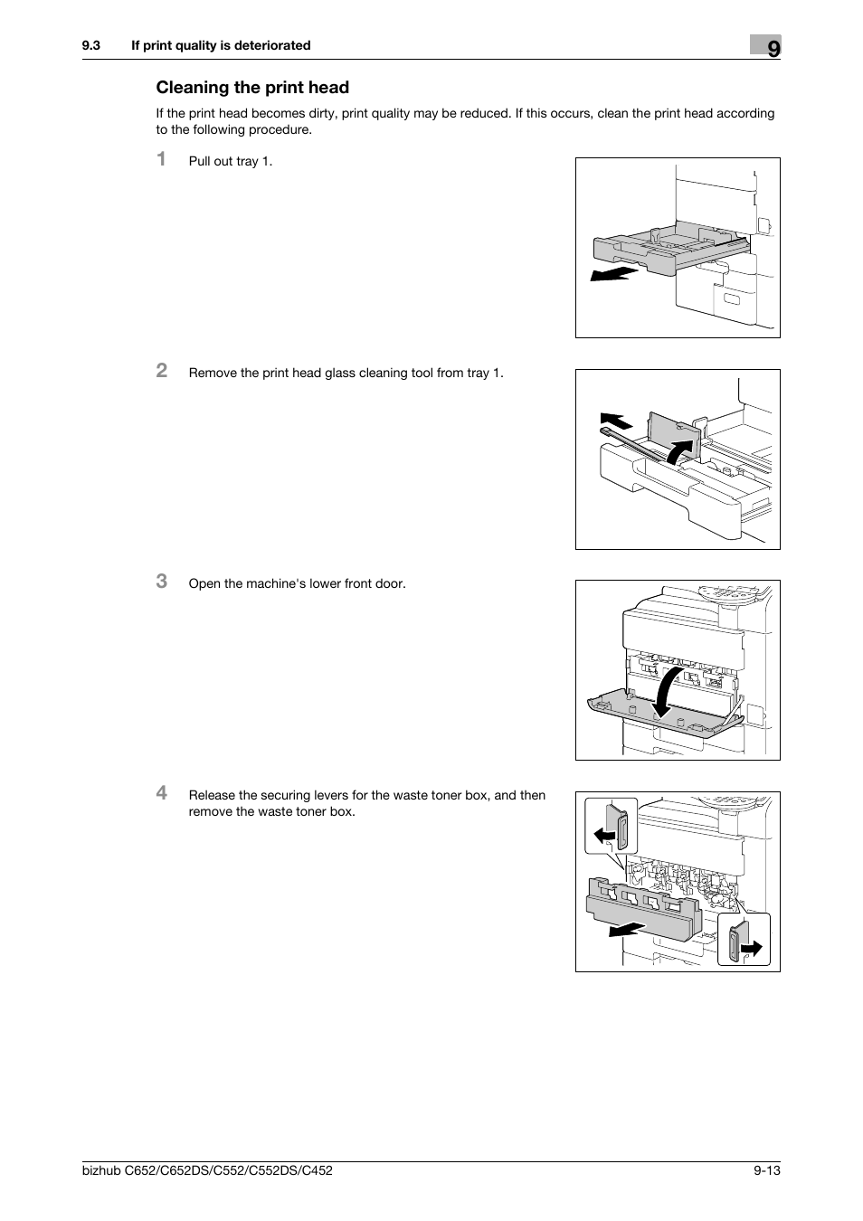 Cleaning the print head, Cleaning the print head -13 | Konica Minolta BIZHUB C652DS User Manual | Page 234 / 307