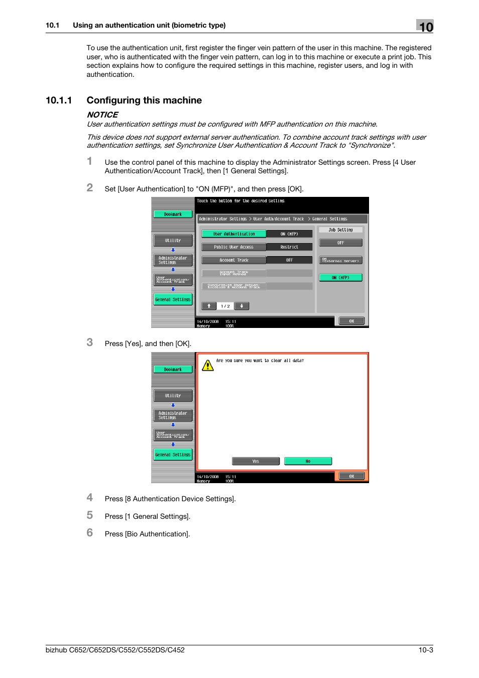 1 configuring this machine, Configuring this machine -3 | Konica Minolta BIZHUB C652DS User Manual | Page 238 / 307