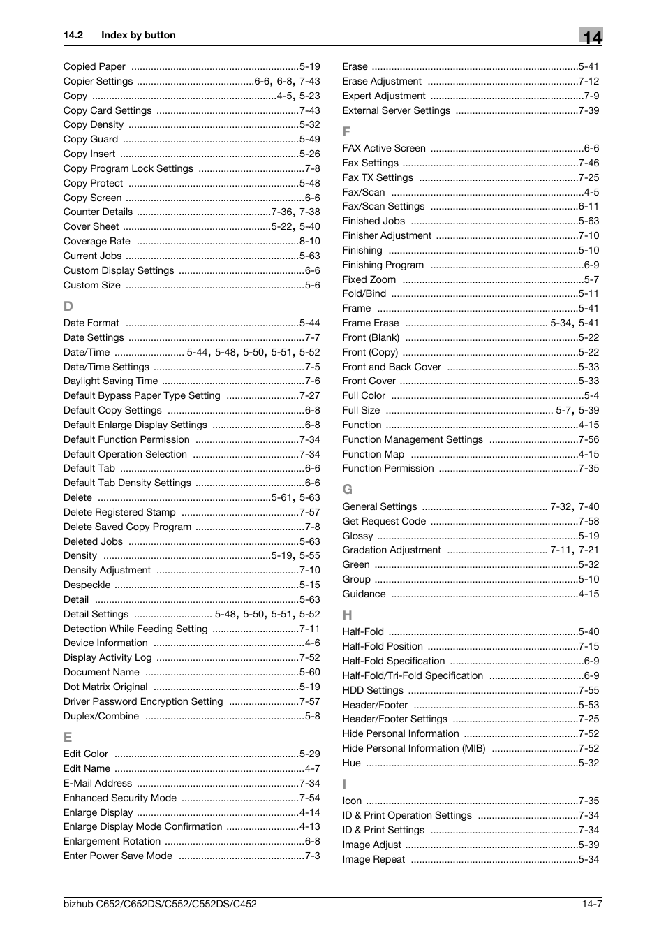 D to i | Konica Minolta BIZHUB C652DS User Manual | Page 303 / 307
